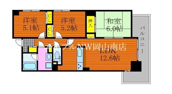 備前西市駅 徒歩39分 8階の物件間取画像